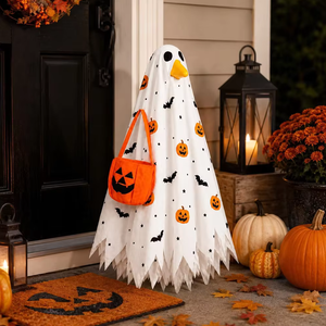Costume da Oca Fantasma per Halloween in Cotone con Stampa Zucca <span class=keywords><strong>e</strong></span> Borsa, per Natale <span class=keywords><strong>e</strong></span> Ringraziamento - Product Image 1