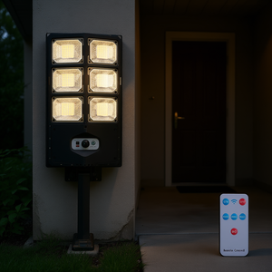 Lámpara Solar de Pared D0100HPYAXG 126W 252 LED con Sensor de Movimiento PIR, IP65 Impermeable, Control Remoto, para Garaje, Puerta Delantera, Exterior - Product Image 2