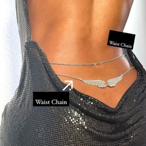Stile europeo americano da donna <span class=keywords><strong>Sexy</strong></span> con ali d'angelo catena in vita a doppio strato per il corpo in metallo con sfera alla moda da spiaggia in lega - Product Image 2