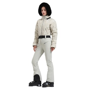 Combinaison <span class=keywords><strong>de</strong></span> <span class=keywords><strong>ski</strong></span> une pièce pour femmes grandes tailles, coupe ajustée, <span class=keywords><strong>veste</strong></span> <span class=keywords><strong>de</strong></span> <span class=keywords><strong>ski</strong></span> en fausse fourrure et combinaison <span class=keywords><strong>de</strong></span> neige respirante, imperméable et coupe-vent - Product Image 1