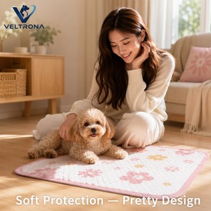 Tappetini Assorbenti per Cani con Motivo Floreale, Spessi e Impermeabili, Tappetini per Addestramento Cuccioli, Vendita all'Ingrosso - Product Image 6