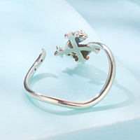 Bague ouverte en argent sterling 925 BAGREER, sertie de zircone cubique, argent oxydé, bijoux pour femmes SCR1136-E, motif serpent irisé, pour un usage quotidien