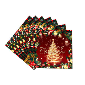 Nouvel ensemble de vaisselle d'assiettes <span class=keywords><strong>en</strong></span> papier jetables sur le thème de Noël comprenant des tasses et des assiettes <span class=keywords><strong>en</strong></span> papier festives pour les fournitures de décoration de fête - Product Image 1