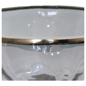Vaso in vetro testurizzato con accenti metallici per l'arredamento del soggiorno, vaso moderno per fiori da tavolo per la casa - Product Image 2
