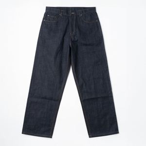 <span class=keywords><strong>Jeans</strong></span> Larghi da <span class=keywords><strong>Uomo</strong></span> Blu Indaco con Logo Personalizzato Denim Grezzo Pesante di Alta Qualità a Gamba Larga Taglie Forti Denim Cimosato - Product Image 3