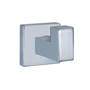 LCM - Porte-serviettes et porte-peignoir double moderne en alliage de zinc chromé avec base carrée, fixation murale, garantie 1 an - Product Image 4