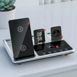 Base de carga inalámbrica 3 en 1 multifunción, Cargador rápido inalámbrico de 15W para <span class=keywords><strong>Iphone</strong></span> y reloj, producto nuevo - Product Image 1