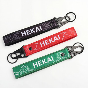 Llavero Tejido Personalizado HEKAI, Correa de Tela Bordada para Llaves, Etiqueta con Nombre y Logotipo Personalizado, Porta Llaves - Product Image 1