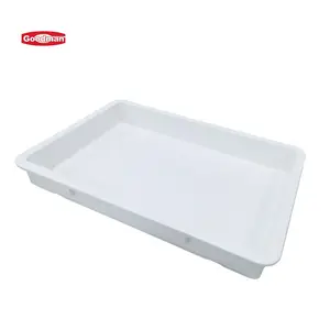 Bakeware restaurant white plastic pizza dough proofing box impilabile storage vassoio per pasta per pizza