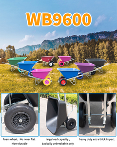 Carretilla de Jardinería Industrial con Ruedas Reforzadas de PU de 200L, con Recipiente de Plástico, para Uso Doméstico y Comercial - Product Image 4