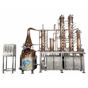 ZJ 200加仑月光铜蒸馏器出售威士忌蒸馏器杜松子酒伏特加酒厂设备