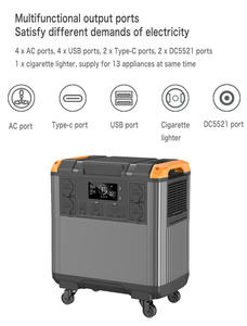 Centrale électrique portable T50 5000W générateur solaire 5376wh <span class=keywords><strong>batterie</strong></span> Lifepo4 1200W MPPT stockage d'énergie domestique onde sinusoïdale pure EU/UK - Product Image 3