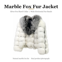 Veste Courte Femme en Fourrure de Renard Marbrée, Col en V, Couleur Naturelle, Doublure en Soie Chaude, Coton, Personnalisation en Gros pour la Vente au Détail