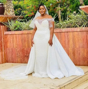 <span class=keywords><strong>Robe</strong></span> de mariée luxueuse Mumuleo Aso Ebi avec perles, 2024, avec jupon, <span class=keywords><strong>robe</strong></span> à manches longues, grande taille, robes de mariée - Product Image 1