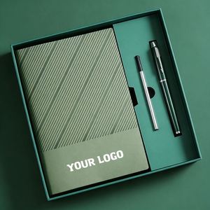 Custom Luxury Pu Soft Leather Skin Feel Office Convenience A5 <b>Notebook</b> <b>Set</b> Journal With Pen for Business - Product Image 1