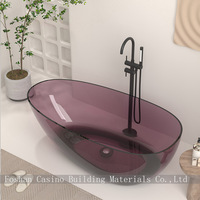 Baignoire en résine transparente multicolore/Baignoire en pierre artificielle Baignoire transparente