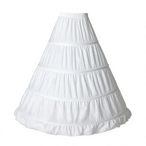 <span class=keywords><strong>Jupon</strong></span> Crinoline Femme 100% <span class=keywords><strong>Coton</strong></span> à Volants 4 Cerceaux Long Grande Taille pour Robe de Mariée ou Costume Blanc XL Chine - Product Image 3