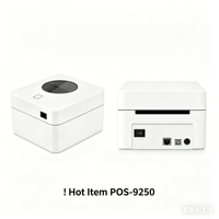 Imprimante d'étiquettes thermiques ZJPrinter POS-9250 à prix abordable et durable pour étiquettes d'expédition 100x150 mm, même pour étiquettes adhésives de 25 mm à 110 mm
