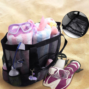 Borsa da Spiaggia Grande <span class=keywords><strong>in</strong></span> Rete per Donne con Tasche, Borsa Tote Oversize Resistente alla Sabbia, Zaino da Spiaggia per Vacanze e Piscina - Product Image 5