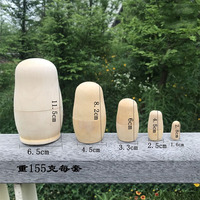 2 jeux de poupées gigognes non peintes Matryoshka en bois Kit de poupées de bricolage Personnalisez Créez votre propre poupée russe de Noël
