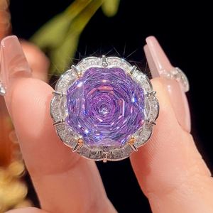Eco-friendly Copper <b>Rose</b> Cut 16-10MM <b>Light</b> Purple Zircon Pendant Earrings Set for Wedding Gentle Feminine Style - Product Image 5