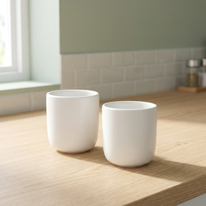 Ensemble de 2 tasses à lait en céramique de 200 ml au design classique pour homme, avec couvercles en bois, écologiques, compatibles lave-vaisselle/micro-ondes - Product Image 3