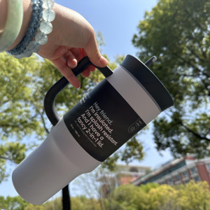DD3981 40 oz Vacuum Insulated <b>Stainless</b> <b>Steel</b> Triple Layer Travel Tumbler Leakproof Lid Handle BPA Free <b>Microwave</b> Office Cup - Product Image 2
