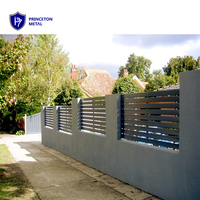 Panneaux de clôture horizontaux en métal décoratif en aluminium, faciles à assembler, écrans d'intimité pour l'agriculture, comprenant des supports