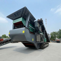 Concasseur mobile à chenilles robuste 1011 avec broyeur à marteaux pour usine de concassage de calcaire, granit et pierres