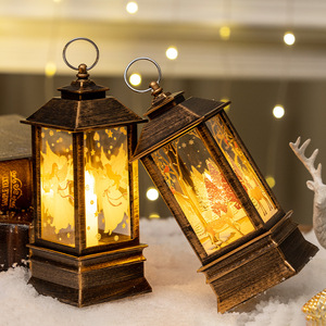 Lanternes décoratives en plastique avec anneau de suspension, motifs de dessins animés pour la nuit de Noël - Product Image 3