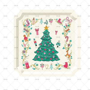 DAMAI Hot Selling Xmas Tree Shape Party Plates Nutcracker Theme Dinner Tableware Party Banner Garland Tableware Sets - Product Image 3
