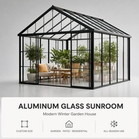 Kit de véranda en aluminium et verre toute saison, à rupture de pont thermique, à faible émissivité, pour jardin et patio, à ajouter à la maison