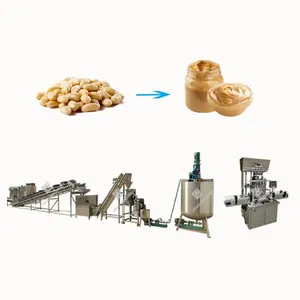 Línea de producción de mantequilla de cacahuete, pasta de cacahuete, equipo de fabricación de tahini, máquina rectificadora de nueces con buena calidad, 200 kg/h