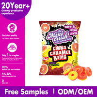 Assortiment de mélanges de fruits personnalisés Chewy Fruit Sweet Caramel aromatisé Cannelle Pêche Anneau Gummy Fruity Saveur Cadeau Emballage de bonbons