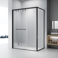 Cabine de douche carrée en verre noir de luxe moderne de haute qualité