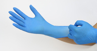 Gants jetables en nitrile bleu ciel sans poudre pour les aliments et les gants de protection industriels