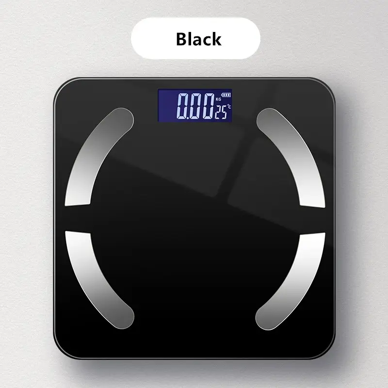 Báscula Digital de 180 kg y 396 libras para el hogar, dispositivo inteligente de medición de grasa corporal con vidrio templado de 6 mm