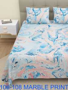 High Quality 100% Cotton Marble Pattern <b>King</b> <b>Size</b> Bedsheet 108x108 Inch Jumbo Bed <b>Sheet</b> Set with 2 Pillow Covers for Home Decor - Product Image 2