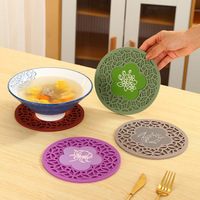 A0011 Dessous de plat en silicone au design moderne, résistant à la chaleur, simple, deux-en-un, pour la maison, épaisseur 3 mm
