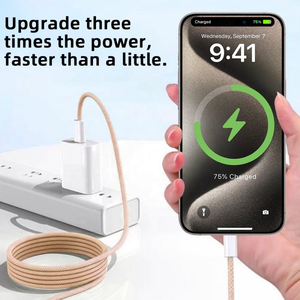 Cavo in Nylon Intrecciato da USB C a USB C a Ricarica Rapida da 60W, Doppio Tipo C, per Caricabatterie di Telefoni 15 16, con Scatola - Product Image 2