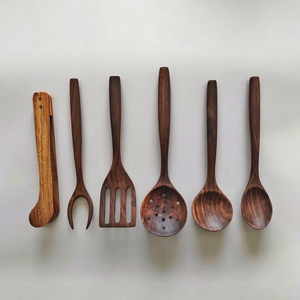 Juego de Cubiertos de Madera Hechos a Mano de Lujo, Accesorios de Comedor de Madera Natural para Utensilios de Cocina Premium y Colecciones de Regalo - Product Image 1