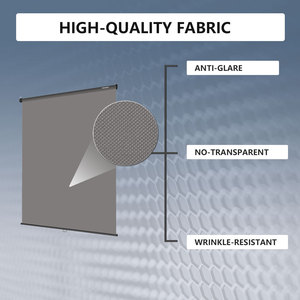 RAUBAY Retractable Pull Down Gray Screen-Polyester Wrinkle Resistant Anti-Glare 59.8" X 86.6" Collapsible Wall-Mount Background - Product Image 4