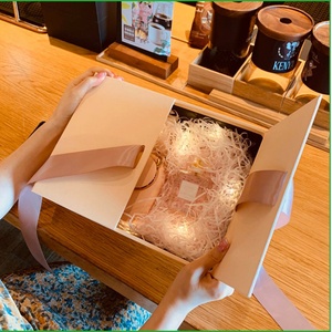 Custom Logo Collapsible Rigid Cardboard <b>Gift</b> <b>Box</b> Pink with Ribbon Closure Fashionable <b>Magnetic</b> Paper Packaging for <b>Gifts</b> - Product Image 3