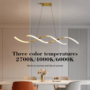 Lámpara <span class=keywords><strong>Colgante</strong></span> LED de Geometría Nórdica para Comedor, Sala de Estar, Isla de <span class=keywords><strong>Cocina</strong></span>, Lámpara de Techo con Diseño de Ondas, Decoración para el Hogar - Product Image 5