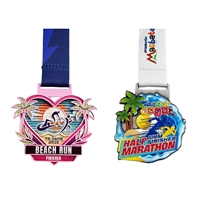Médaillon de marathon et de cyclisme en or personnalisé gratuit Course sportive Prix de sublimation Plaques de trophées de participation en alliage