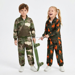 Tracksuit Kids Polyester half zip Camo Print Windproof <b>Thermal</b> <b>Boys</b> Girls Wholesale Clothing Jogging Suit - Product Image 2