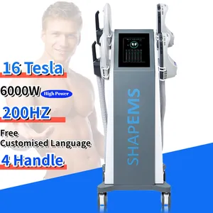 standing tesla emslim neo body 4 handles electronic muscle stimulate ems zero sculpting machine