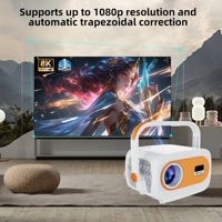Projecteur portable mini JY325 pour extérieur, Android 13, 2+16 Go, 260 lumens, correction automatique de la distorsion trapézoïdale, WIFI, home cinéma
