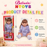 Belinda Nouvelle Vente en Gros Adorable Poupée Reborn de 55 cm, Poupée Fille Mignonne, Grande Taille, Poupée Bébé Réaliste en Silicone Vinyle pour Cadeaux d'Enfants