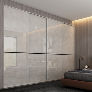 Placards de chambre à coucher avec organisateur de garde-robe et miroir pour solutions de rangement et vêtements personnalisés - Product Image 2
